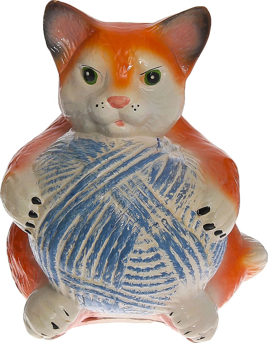 Копилка Кот с клубком, 26 х 20 х 23 см1229245 Копилка Кот с клубком, 26 х 20 х 23 см1229245Копилка — универсальный вариант подарка любому человеку, ведь каждый из нас мечтает о какой-то дорогостоящей вещи и откладывает или собирается откладывать деньги на её приобретение. Вместительная копилка станет прекрасным хранителем сбережений и украшением интерьера. Она выглядит так ярко и эффектно, что проходя мимо, обязательно захочется забросить пару монет.