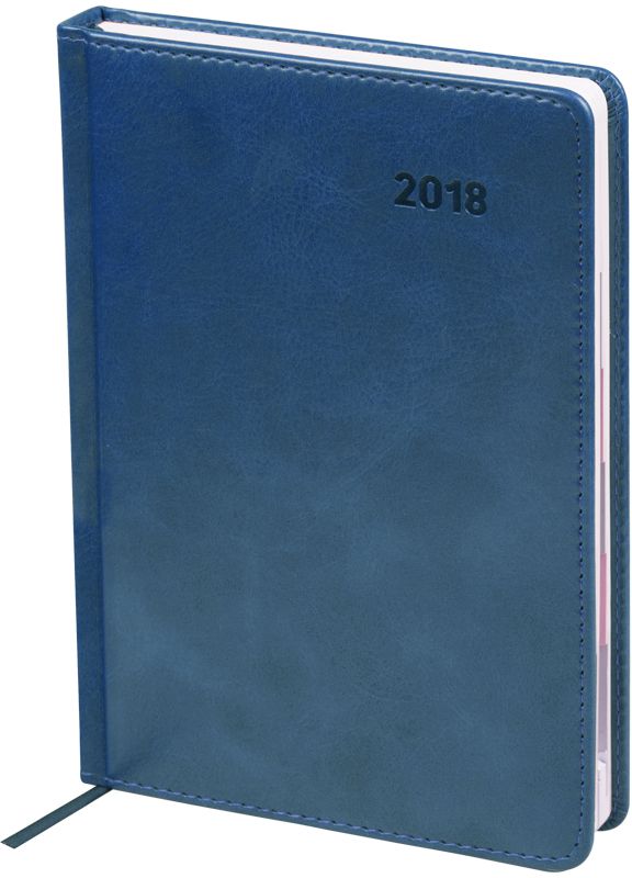 OfficeSpace Ежедневник Vesper Index 2018 датированный 176 листов в линейку цвет синий формат A5Ed5d_12875 OfficeSpace Ежедневник Vesper Index 2018 датированный 176 листов в линейку цвет синий формат A5Ed5d_12875Ежедневник датированный формата А5 из коллекции Vesper Index, с индексной вырубкой. Обложка изготовлена из высококачественного кожзаменителя, имитирующего натуральную полуматовую кожу, с поролоновой прослойкой, цвет обложки - синий. Подходит для всех видов полиграфического тиснения. Внутренний блок состоит из 176 листов офсетной бумаги плотностью 70 г/м2, печать блока в 2 краски, справочный материал. На форзацах географические карты России и Мира. Удобная закладка-ляссе и перфорированные уголки.