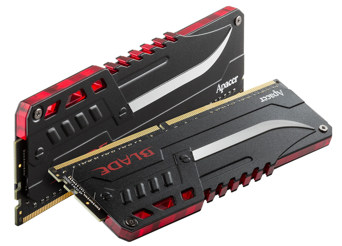 Apacer Blade Fire LED DDR4 2x8Gb 3200 МГц комплект модулей оперативной памяти (EK.16GA1.GEDK2)EK.16GA1.GEDK2 Apacer Blade Fire LED DDR4 2x8Gb 3200 МГц комплект модулей оперативной памяти (EK.16GA1.GEDK2)EK.16GA1.GEDK2Комплект модулей оперативной памяти Apacer Blade Fire LED типа DDR4 обеспечивает увеличенную рабочую частоту (по сравнению с предыдущем поколением) при сниженном тепловыделении и экономном энергопотреблении. Данная память специально разработана для процессоров Intel Skylake и поддерживает новейший стандарт Intel XMP2.0. Саблевидный теплораспределитель с красной мерцающей подсветкой гарантирует отличную производительность.Общий объем памяти в 16 ГБ позволит свободно работать со стандартными, офисными и профессиональными ресурсоемкими программами, а также современными требовательными играми. Работа осуществляется при тактовой частоте 3200 МГц и пропускной способности, достигающей до 25600 Мб/с, что гарантирует качественную синхронизацию и быструю передачу данных, а также возможность выполнения множества действий в единицу времени. Параметры тайминга 16-18-18-38 гарантируют быструю работу системы.