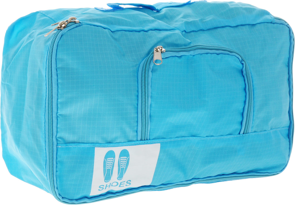 Colibri Чехол для обуви, цвет: голубой, 34 х 19 х 13 смJBB103 (BLUE) Colibri Чехол для обуви, цвет: голубой, 34 х 19 х 13 смJBB103 (BLUE)Чехол для обуви Colibri выполнен из 100% полиэстера. Изделие закрывается на молнию, спереди расположен небольшой накладной кармашек на молнии. Чехол предназначен для хранения и транспортировки обуви. Компактный и удобный чехол не займет много места в чемодане. Для переноски предусмотрена ручка.