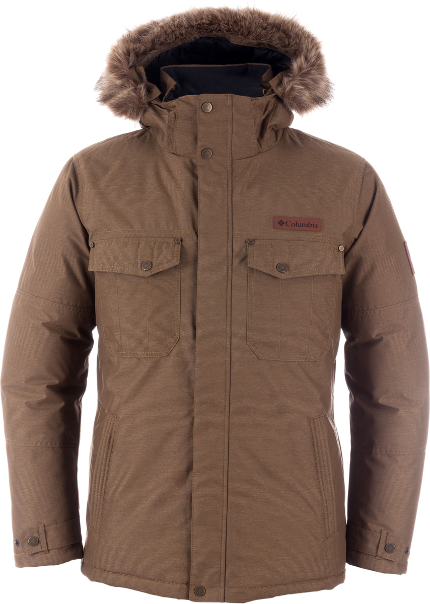 Куртка мужская Columbia Morningstar Mountain Jacket M, цвет: коричневый. 1707221-239. Размер XXL (56/58)1707221-239 Куртка мужская Columbia Morningstar Mountain Jacket M, цвет: коричневый. 1707221-239. Размер XXL (56/58)1707221-239Хорошо утепленная мужская куртка. Верхняя ткань изделия содержит водонепроницаемую и паропроводимую мембрану Omni-Tech. Наличие мембраны в изделии дает дополнительное преимущество - защита от ветра. В качестве утеплителя используется аналог пуха - синтетический полиэстер faux down. Куртка имеет воротник стойку и отстегивающийся регулируемый капюшон с отделкой из искусственного меха. Застегивается куртка на молнию и имеет дополнительную планку на кнопках для защиты от ветра. На фронтальной стороне куртки имеется 6 карманов, на рукавах - регулируемые манжеты.