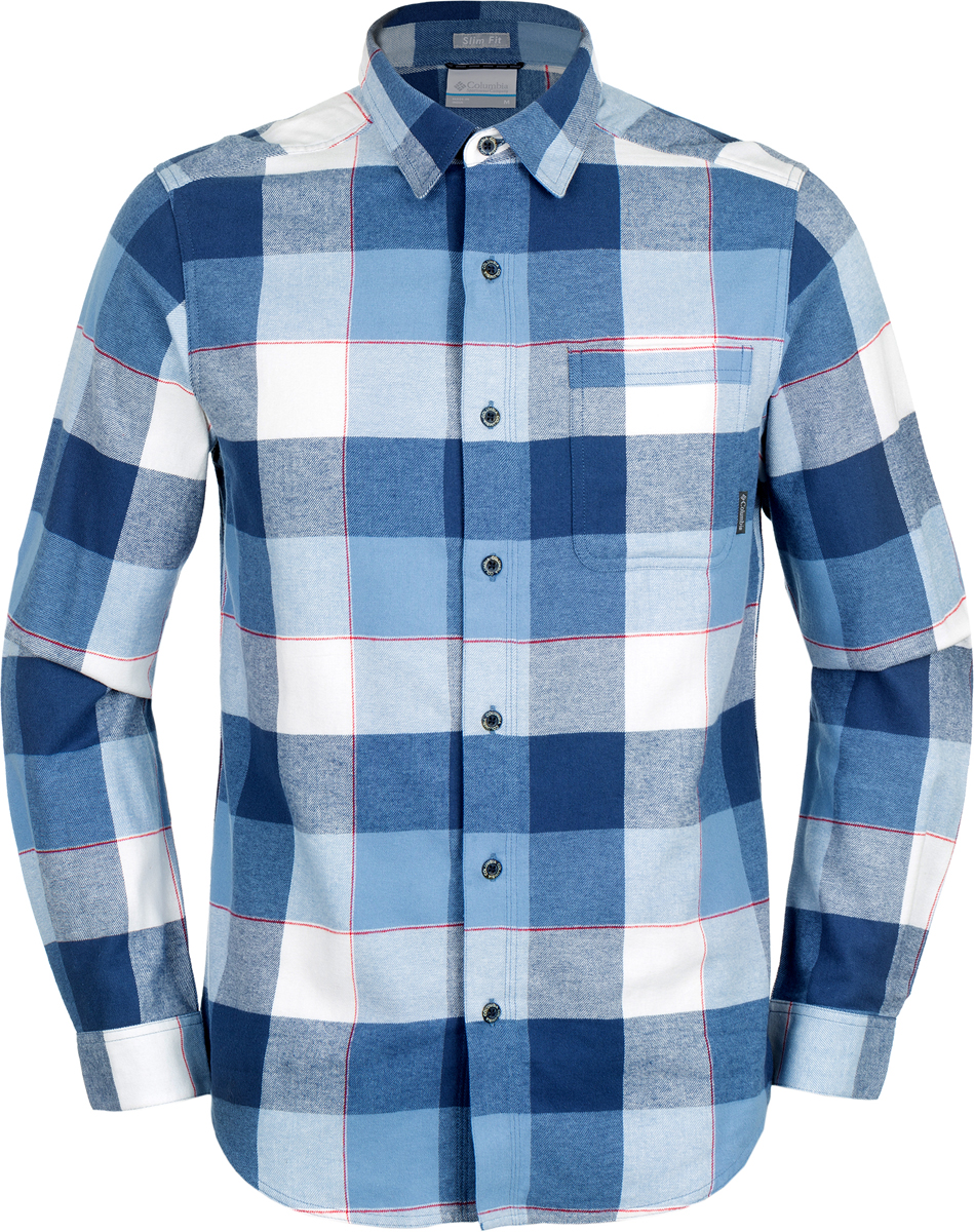 Рубашка мужская Columbia Boulder Ridge Ls Flannel Shirt, цвет: синий. 1735502-411. Размер M (46/48)1735502-411 Рубашка мужская Columbia Boulder Ridge Ls Flannel Shirt, цвет: синий. 1735502-411. Размер M (46/48)1735502-411Мужская рубашка от Columbia с длинным рукавом - отличное дополнение гардероба как для повседневного использования, так и для активного отдыха. Модель прямого кроя с отложным воротником и полукруглым низом. Предусмотрен нагрудный накладной карман. Изделие выполнено из хлопкового материала и оформлено клетчатым принтом.