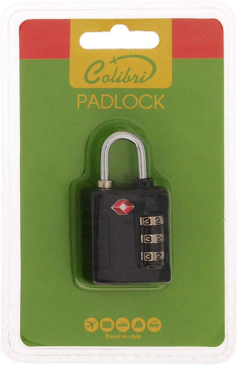 Colibri Кодовый замок для багажа c функцией TSA, цвет: черный, 3,1 х 5,8 х 1,5 см