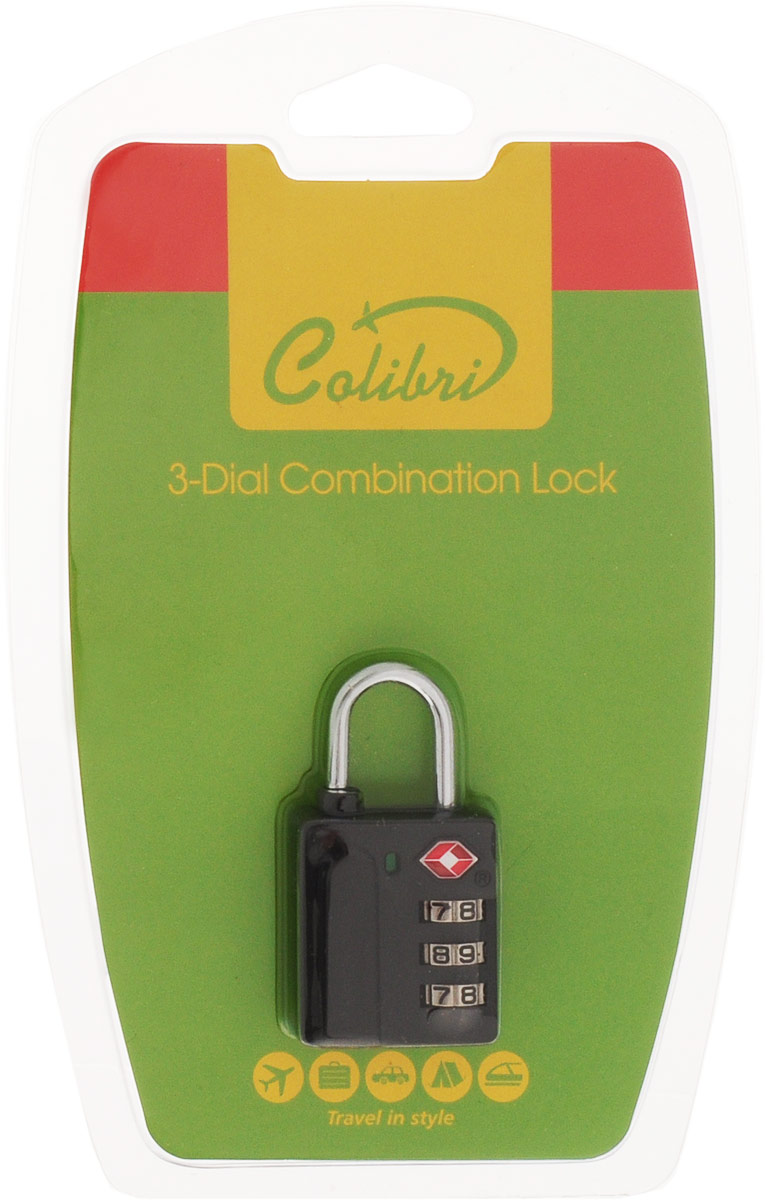 Colibri Кодовый замок для багажа c функцией TSA, цвет: черный