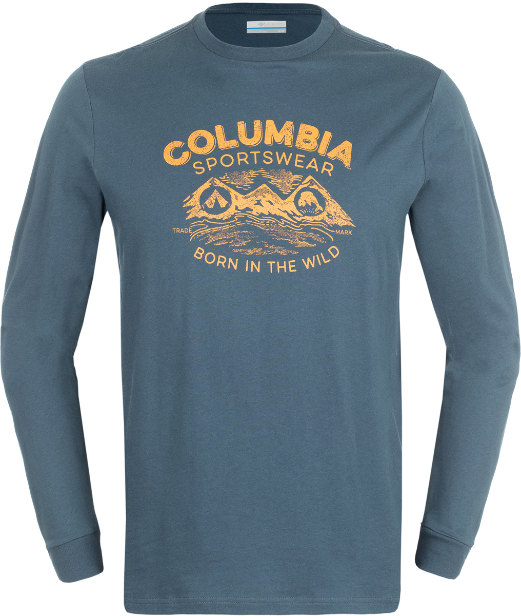 Лонгслив мужской Columbia Born In The Wild Ls M T-Shirt, цвет: темно-синий. 1739421-435. Размер XL (52/54)1739421-435 Лонгслив мужской Columbia Born In The Wild Ls M T-Shirt, цвет: темно-синий. 1739421-435. Размер XL (52/54)1739421-435Мужской лонгслив от Columbia, выполненный из натуральных тканей прекрасно дополнит гардероб. Модель с длинными рукавами и круглым вырезом горловины оформлена текстовым принтом.