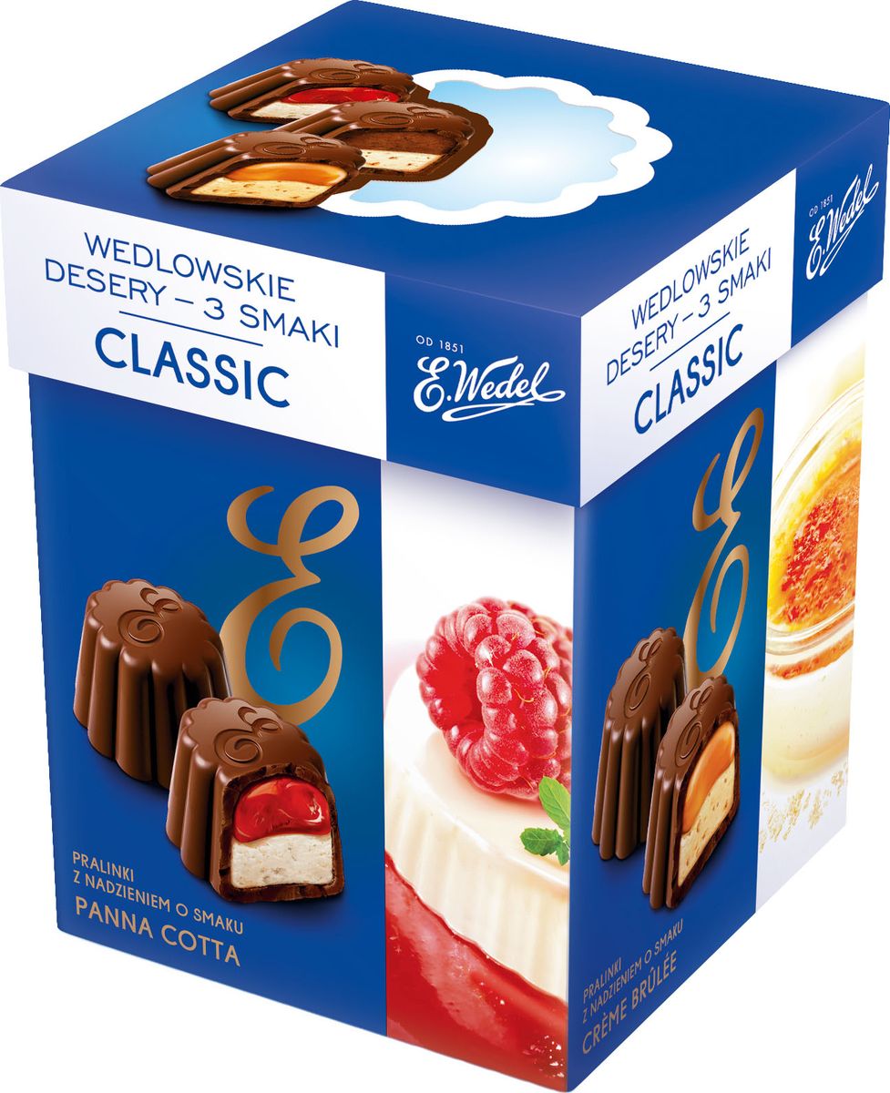 E.Wedel Classic ассорти шоколадных конфет, 192 г7.22.29 E.Wedel Classic ассорти шоколадных конфет, 192 г7.22.29Ассорти самых популярных вкусов конфет из темного шоколада с начинками панакота, крем брюле и тирамису.