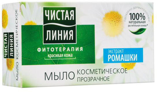 Чистая Линия Фитотерапия Твердое мыло Экстракт ромашки 80 гр1106337762 Чистая Линия Фитотерапия Твердое мыло Экстракт ромашки 80 гр1106337762ПРИРОДНЫЕ КОМПОНЕНТЫ: 1 % натуральная растительная основа мыла Экстракт РомашкиДЕЙСТВИЕ:Прекрасно смягчает и успокаивает даже самую чувствительную кожу