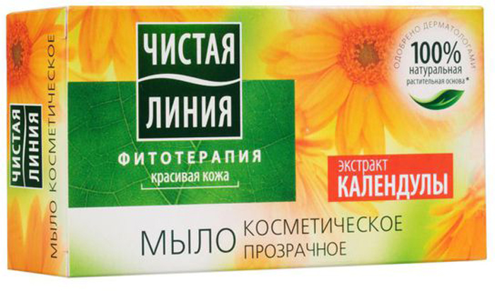 Чистая Линия Фитотерапия Твердое мыло Экстракт календулы 80 гр1106337701 Чистая Линия Фитотерапия Твердое мыло Экстракт календулы 80 гр1106337701ПРИРОДНЫЕ КОМПОНЕНТЫ: 1 % натуральная растительная основа мыла Экстракт календулыДЕЙСТВИЕ:Обладает мягким антибактериальным действием, предотвращает ощущение сухости и стянутости