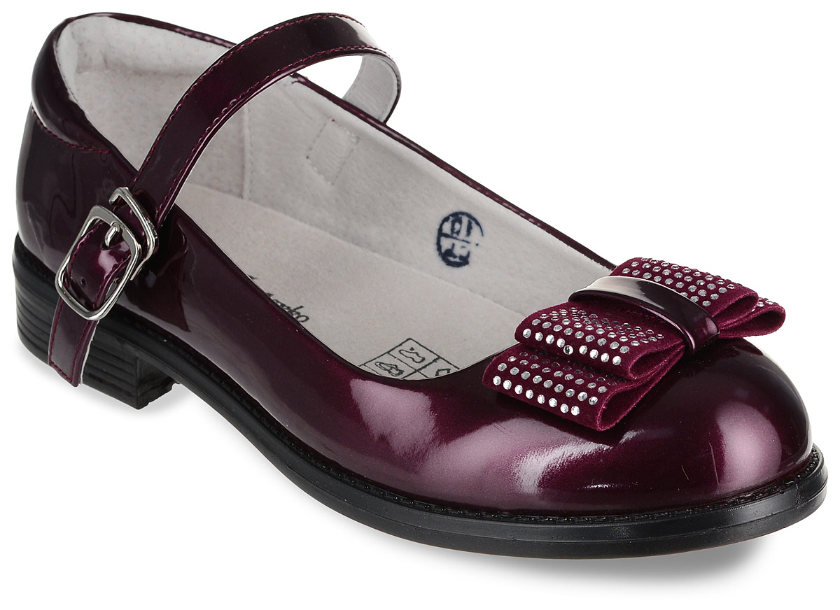 Туфли для девочки San Marko, цвет: бордовый. 63072. Размер 33