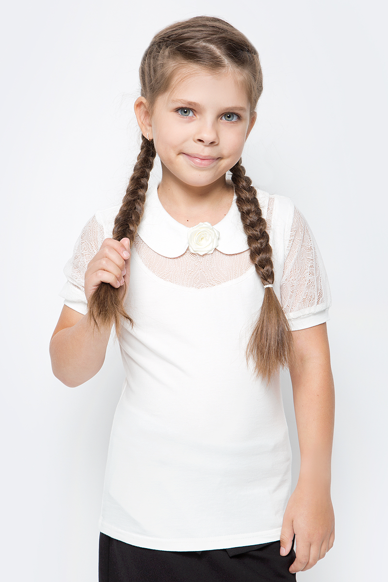 Блузка для девочки Nota Bene, цвет: молочный. CJR270442_17. Размер 152