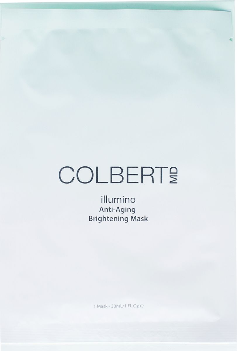Colbert MD Маска для лица, придающая сияние illumino, 5 штCMD0288 Colbert MD Маска для лица, придающая сияние illumino, 5 штCMD0288Концентрированная антивозрастная осветляющая маска из биоцеллюлозы делает более гладкой, сияющей и возвращает потерянный объем и упругость. Запатентованная технология Triad Delivery System™ омолаживает поврежденную и уставшую кожу. Заметно уменьшает темные пятна и другие несовершенства стимулируя регенерацию кожи и клеточное обновление. Эти маски также можно использовать как предварительный уход перед нанесением макияжа и/или как восстанавливающий уход после лазерных процедур.