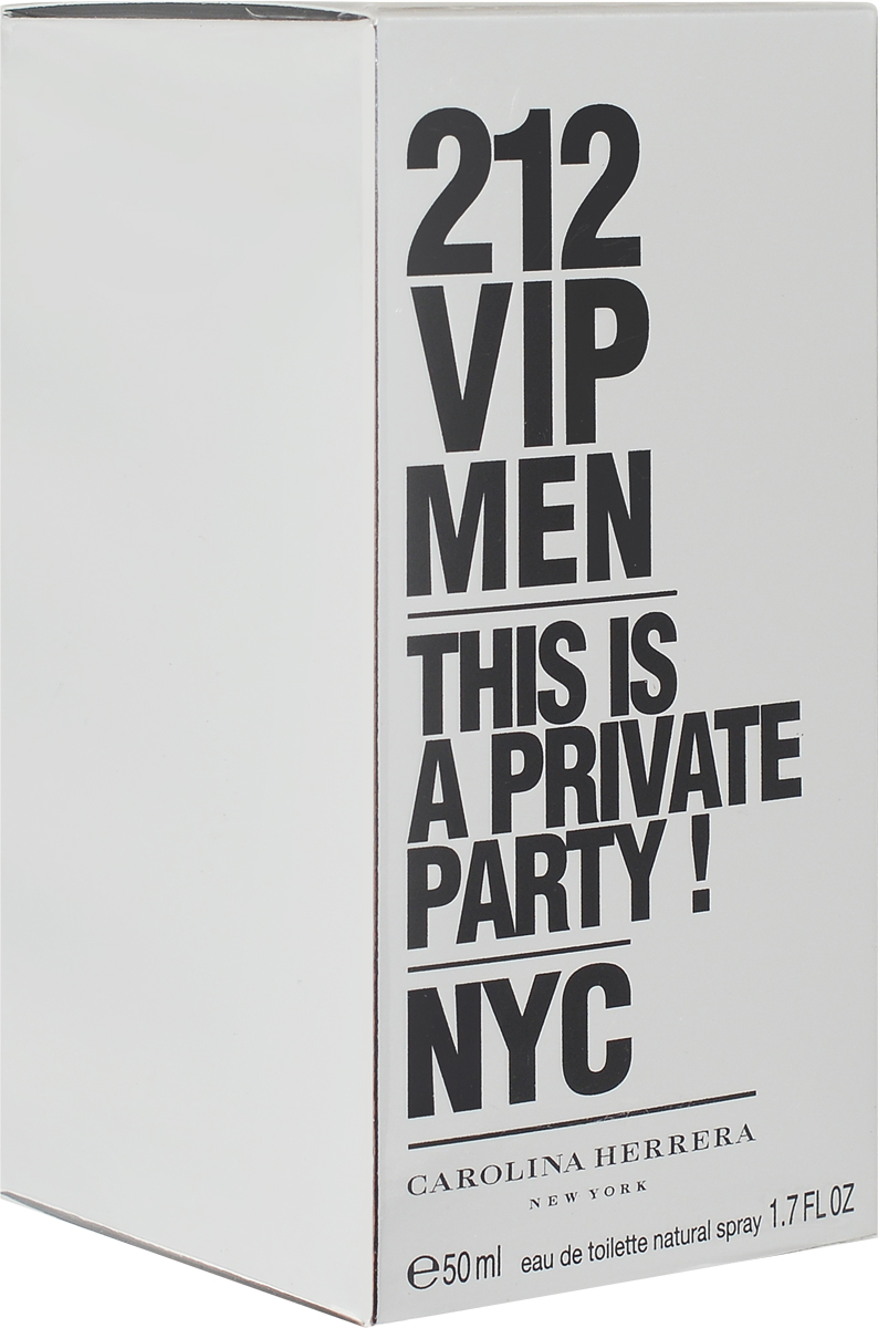 Carolina Herrera Туалетная вода 212 VIP Men, 50 мл8411061723777 Carolina Herrera Туалетная вода 212 VIP Men, 50 мл8411061723777Carolina Herrera 212 VIP Men адресован сильному полу. Как и вся парфюмерная серия 212, аромат посвящен городу Нью-Йорку, а точнее его сердцу - Манхеттену. Ведь 212 - это как раз его телефонный код. В свою очередь 212 VIP Men - дань роскошным манхэттенским вечеринкам для VIP персон. А вы есть в списке? (Are You On The List?), - спрашивает слоган нового аромата от Carolina Herrera.Классификация аромата: древесный, восточный.Пирамида аромата:Верхние ноты: лайм, черная икра, перец, имбирь, маракуйя.Ноты сердца: специи, водка, джин, голубая мята.Ноты шлейфа: амбра, кожа, древесные ноты.Ключевые слова:Роскошный, динамичный, искрящийся и неповторимый!Туалетная вода - один из самых популярных видов парфюмерной продукции. Туалетная вода содержит 4-10%парфюмерного экстракта. Главные достоинства данного типа продукции заключаются в доступной цене, разнообразии форматов (как правило, 30, 50, 75, 100 мл), удобстве использования (чаще всего - спрей). Идеальна для дневного использования. Товар сертифицирован.