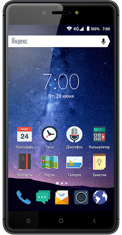 Vertex Impress Lux, TitanIMLUX-TI Vertex Impress Lux, TitanIMLUX-TIVertex Impress Lux - стильный 4G смартфон в металлическом корпусе и с Full HD дисплеем.Смартфон оснащен металлическим корпусом, что обеспечивает огромный запас прочности и придает модели Impress Lux надежности. Толщина корпуса при этом всего 8,3 мм. Сам корпус выглядит привлекательно и стильно.Большой и яркий IPS дисплей размером 5,5 дюймов дополняет изящный образ смартфона и позволяет максимально комфортно использовать возможности модели. Экран защищен 2.5D стеклом, которое имеет закругленные края. Это позволяет более комфортно использовать сенсорный экран. Разрешение Full HD обеспечивает широкие углы обзора, а также высокую контрастность изображений и качественную цветопередачу. Смартфон Impress Lux оснащен мощным аккумулятором емкостью 3100 мАч, что обеспечивает длительное время работы смартфона в активном режиме.Благодаря 4-х ядерному процессору модель превосходно справляется с решением повседневных задач.Мощность процессора обеспечивает бесперебойную работу операционной системы и установленных приложений. Смартфон оснащен 2 ГБ оперативной памяти и 16 ГБ встроенной, что позволяет эффективно использовать возможности интерфейса: Интернет, игры, приложения, фото и видео съемка, электронные книги и прочие дополнительные smart-функции. Смартфон получил операционную систему Android 6.0 Marshmallow и эксклюзивный интерфейс Impress UI. ОС стала еще более функциональной и удобной для пользователя.Смартфон Impress Lux поддерживает высокоскоростной 4G интернет, что обеспечивает быструю передачу данных. Благодаря доступу к сетям LTE веб-серфинг стал еще проще и комфортнее: игры, фильмы, социальные сети - все намного быстрее!Наличие двух камер 13 МП и 5 МП дает возможность делать отличные фото, снимать видео, совершать видеозвонки, общаться c друзьями. Дополнительные преимущества основной камеры: светодиодная вспышка и автофокус.Для того, чтобы вы смогли всегда оставаться на связи Impress Lux поддерживает работу двух SIM-карт, активных в режиме ожидания. Благодаря этому можно использовать возможности сразу двух операторов связи так, как удобно вам.Смартфон оснащен датчиками освещенности, приближения и акселерометром. Поддерживает smart-функции ОС. Обновление ПО происходит по воздуху.Телефон сертифицирован EAC и имеет русифицированный интерфейс меню и Руководство пользователя.