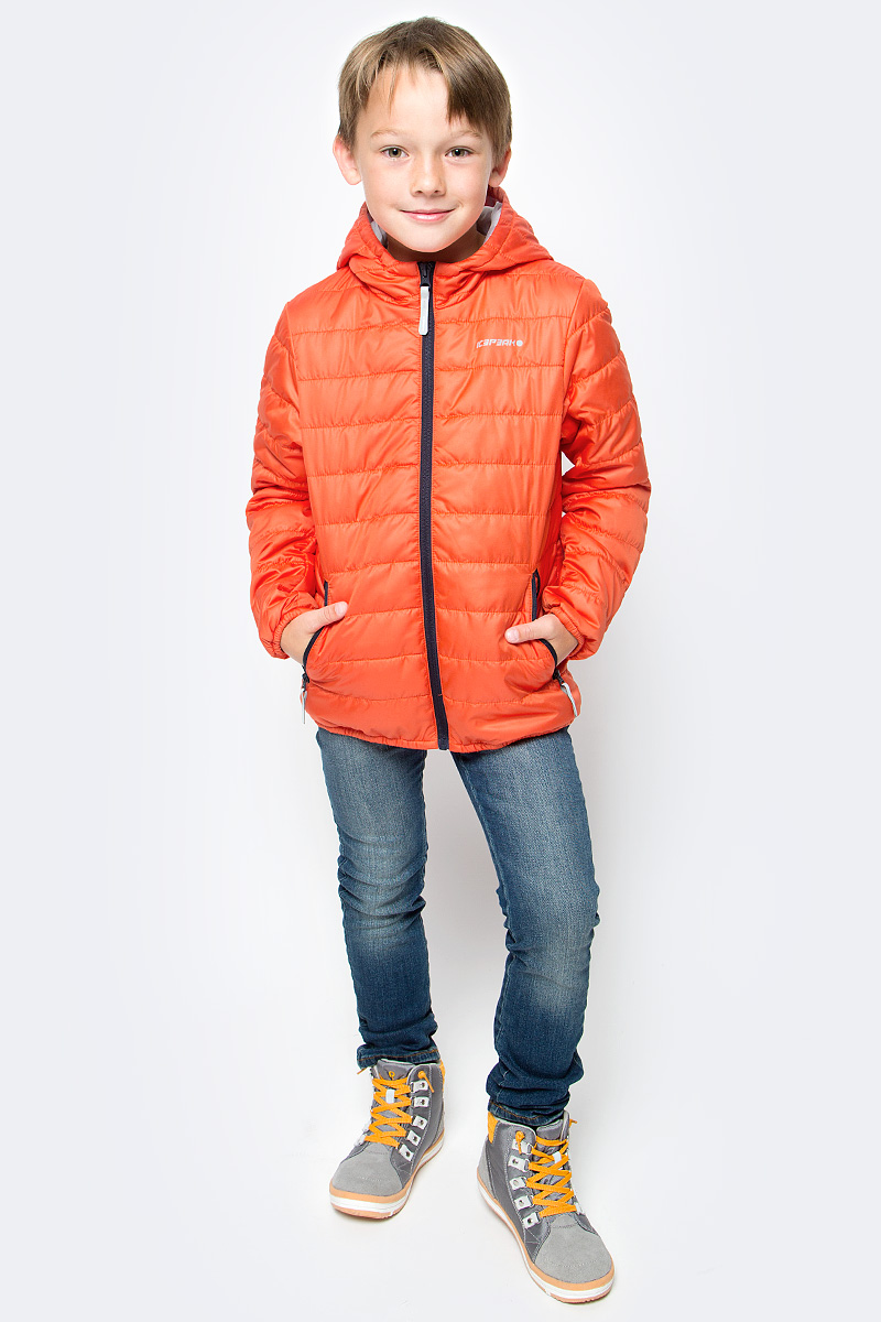 Куртка для мальчика Icepeak, цвет: оранжевый. 750018504IV_640. Размер 152750018504IV_640 Куртка для мальчика Icepeak, цвет: оранжевый. 750018504IV_640. Размер 152750018504IV_640Куртка для мальчика Icepeak выполнена из качественного материала. Модель с капюшоном и длинными рукавами застегивается на застежку-молнию. Изделие дополнено двумя врезными карманами на молниях.