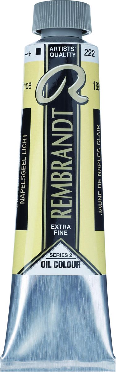Royal Talens Краска масляная Rembrandt цвет 222 Желтый неаполитанский светлый 40 мл01052222 Royal Talens Краска масляная Rembrandt цвет 222 Желтый неаполитанский светлый 40 мл01052222Масляные краски Rembrandt – это профессиональные краски исключительно высокого качества и традиций производства с 1899 г. Благодаря высокой концентрации натурального пигмента достигается чистота, насыщенность и глубина цвета. Широкая цветовая палитра и отличный баланс укрывистых и прозрачных оттенков позволят воплотить любые замыслы художника. Работы, написанные масляными красками Rembrandt, на долгие годы сохранят свое великолепие, а цвета не потускнеют и не потеряют интенсивности.Уровень Artist. Основные характеристики:Оптимальная интенсивность цвета с высокой концентрацией пигмента (не содержит наполнителей)Максимальная светостойкость (гарантия сохранения цвета у большинства оттенков – 100 лет)Единая степень вязкостиПалитра из 120 цветов