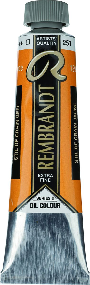 Royal Talens Краска масляная Rembrandt цвет 251 Желтый Стил де грейн 40 мл01052512 Royal Talens Краска масляная Rembrandt цвет 251 Желтый Стил де грейн 40 мл01052512Масляные краски Rembrandt – это профессиональные краски исключительно высокого качества и традиций производства с 1899 г. Благодаря высокой концентрации натурального пигмента достигается чистота, насыщенность и глубина цвета. Широкая цветовая палитра и отличный баланс укрывистых и прозрачных оттенков позволят воплотить любые замыслы художника. Работы, написанные масляными красками Rembrandt, на долгие годы сохранят свое великолепие, а цвета не потускнеют и не потеряют интенсивности.Уровень Artist. Основные характеристики:Оптимальная интенсивность цвета с высокой концентрацией пигмента (не содержит наполнителей)Максимальная светостойкость (гарантия сохранения цвета у большинства оттенков – 100 лет)Единая степень вязкостиПалитра из 120 цветов