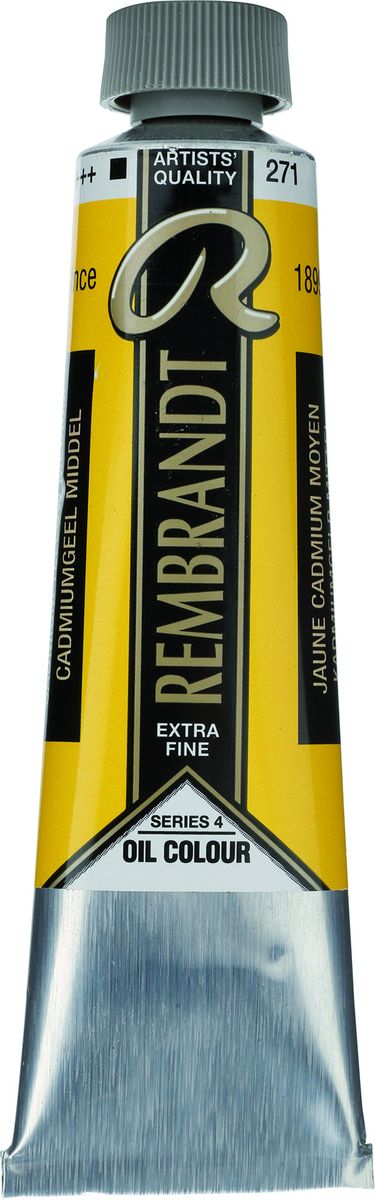 Royal Talens Краска масляная Rembrandt цвет 271 Кадмий желтый средний 40 мл01052712 Royal Talens Краска масляная Rembrandt цвет 271 Кадмий желтый средний 40 мл01052712Масляные краски Rembrandt – это профессиональные краски исключительно высокого качества и традиций производства с 1899 г. Благодаря высокой концентрации натурального пигмента достигается чистота, насыщенность и глубина цвета. Широкая цветовая палитра и отличный баланс укрывистых и прозрачных оттенков позволят воплотить любые замыслы художника. Работы, написанные масляными красками Rembrandt, на долгие годы сохранят свое великолепие, а цвета не потускнеют и не потеряют интенсивности.Уровень Artist. Основные характеристики:Оптимальная интенсивность цвета с высокой концентрацией пигмента (не содержит наполнителей)Максимальная светостойкость (гарантия сохранения цвета у большинства оттенков – 100 лет)Единая степень вязкостиПалитра из 120 цветов
