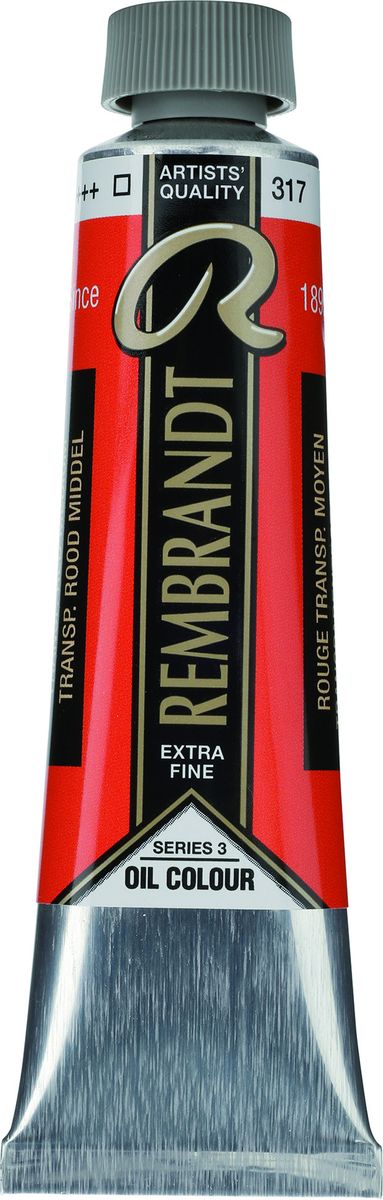 Royal Talens Краска масляная Rembrandt цвет 317 Красный средний прозрачный 40 мл01053172 Royal Talens Краска масляная Rembrandt цвет 317 Красный средний прозрачный 40 мл01053172Масляные краски Rembrandt – это профессиональные краски исключительно высокого качества и традиций производства с 1899 г. Благодаря высокой концентрации натурального пигмента достигается чистота, насыщенность и глубина цвета. Широкая цветовая палитра и отличный баланс укрывистых и прозрачных оттенков позволят воплотить любые замыслы художника. Работы, написанные масляными красками Rembrandt, на долгие годы сохранят свое великолепие, а цвета не потускнеют и не потеряют интенсивности.Уровень Artist. Основные характеристики:Оптимальная интенсивность цвета с высокой концентрацией пигмента (не содержит наполнителей)Максимальная светостойкость (гарантия сохранения цвета у большинства оттенков – 100 лет)Единая степень вязкостиПалитра из 120 цветов