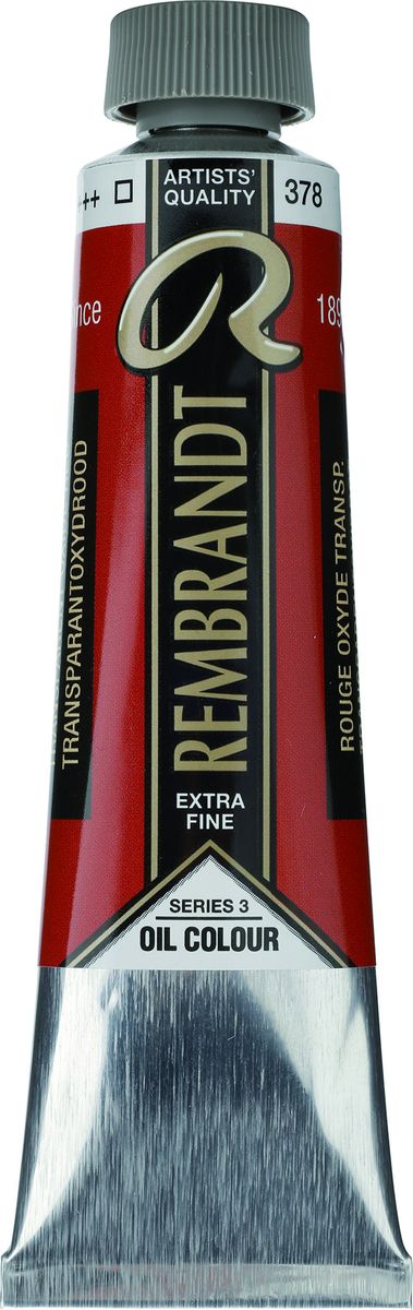 Royal Talens Краска масляная Rembrandt цвет 378 Красный оксид прозрачный 40 мл01053782 Royal Talens Краска масляная Rembrandt цвет 378 Красный оксид прозрачный 40 мл01053782Масляные краски Rembrandt – это профессиональные краски исключительно высокого качества и традиций производства с 1899 г. Благодаря высокой концентрации натурального пигмента достигается чистота, насыщенность и глубина цвета. Широкая цветовая палитра и отличный баланс укрывистых и прозрачных оттенков позволят воплотить любые замыслы художника. Работы, написанные масляными красками Rembrandt, на долгие годы сохранят свое великолепие, а цвета не потускнеют и не потеряют интенсивности.Уровень Artist. Основные характеристики:Оптимальная интенсивность цвета с высокой концентрацией пигмента (не содержит наполнителей)Максимальная светостойкость (гарантия сохранения цвета у большинства оттенков – 100 лет)Единая степень вязкостиПалитра из 120 цветов