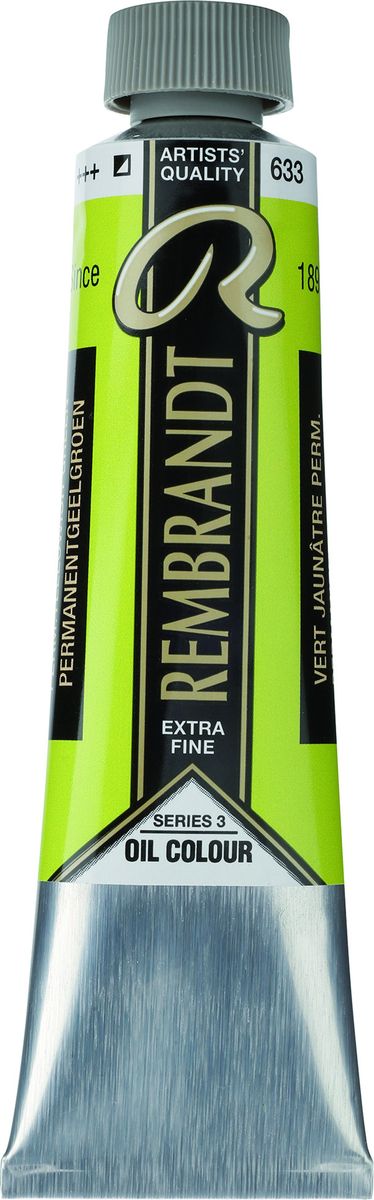 Royal Talens Краска масляная Rembrandt цвет 633 Желто-зеленый устойчивый 40 мл01056332 Royal Talens Краска масляная Rembrandt цвет 633 Желто-зеленый устойчивый 40 мл01056332Масляные краски Rembrandt – это профессиональные краски исключительно высокого качества и традиций производства с 1899 г. Благодаря высокой концентрации натурального пигмента достигается чистота, насыщенность и глубина цвета. Широкая цветовая палитра и отличный баланс укрывистых и прозрачных оттенков позволят воплотить любые замыслы художника. Работы, написанные масляными красками Rembrandt, на долгие годы сохранят свое великолепие, а цвета не потускнеют и не потеряют интенсивности.Уровень Artist. Основные характеристики:Оптимальная интенсивность цвета с высокой концентрацией пигмента (не содержит наполнителей)Максимальная светостойкость (гарантия сохранения цвета у большинства оттенков – 100 лет)Единая степень вязкостиПалитра из 120 цветов