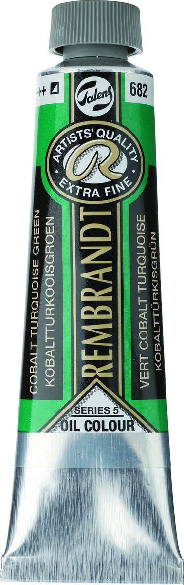 Royal Talens Краска масляная Rembrandt цвет 682 Кобальт бирюзово-зеленый 40 мл01056822 Royal Talens Краска масляная Rembrandt цвет 682 Кобальт бирюзово-зеленый 40 мл01056822Масляные краски Rembrandt – это профессиональные краски исключительно высокого качества и традиций производства с 1899 г. Благодаря высокой концентрации натурального пигмента достигается чистота, насыщенность и глубина цвета. Широкая цветовая палитра и отличный баланс укрывистых и прозрачных оттенков позволят воплотить любые замыслы художника. Работы, написанные масляными красками Rembrandt, на долгие годы сохранят свое великолепие, а цвета не потускнеют и не потеряют интенсивности.Уровень Artist. Основные характеристики:Оптимальная интенсивность цвета с высокой концентрацией пигмента (не содержит наполнителей)Максимальная светостойкость (гарантия сохранения цвета у большинства оттенков – 100 лет)Единая степень вязкостиПалитра из 120 цветов