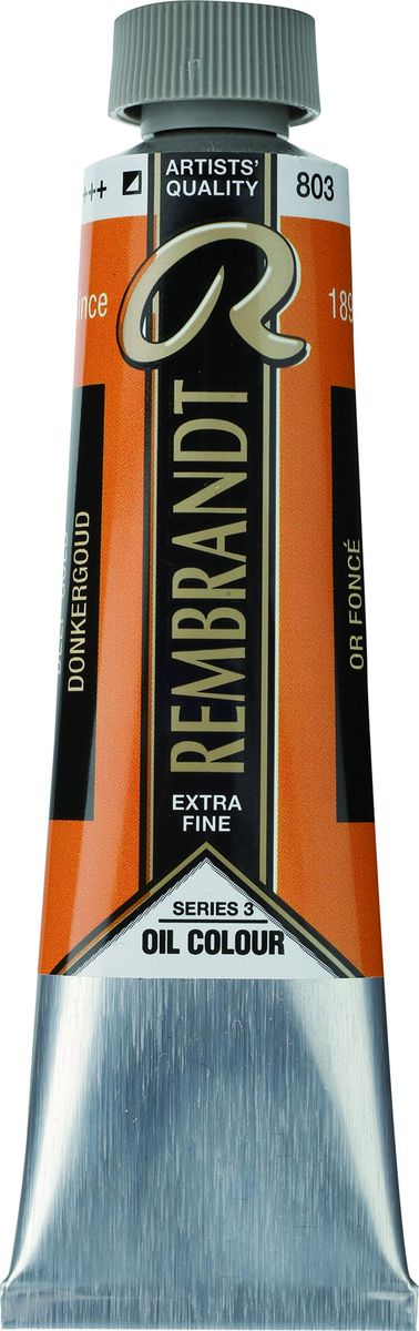 Royal Talens Краска масляная Rembrandt цвет 803 Золотой насыщенный 40 мл01058032 Royal Talens Краска масляная Rembrandt цвет 803 Золотой насыщенный 40 мл01058032Масляные краски Rembrandt – это профессиональные краски исключительно высокого качества и традиций производства с 1899 г. Благодаря высокой концентрации натурального пигмента достигается чистота, насыщенность и глубина цвета. Широкая цветовая палитра и отличный баланс укрывистых и прозрачных оттенков позволят воплотить любые замыслы художника. Работы, написанные масляными красками Rembrandt, на долгие годы сохранят свое великолепие, а цвета не потускнеют и не потеряют интенсивности.Уровень Artist. Основные характеристики:Оптимальная интенсивность цвета с высокой концентрацией пигмента (не содержит наполнителей)Максимальная светостойкость (гарантия сохранения цвета у большинства оттенков – 100 лет)Единая степень вязкостиПалитра из 120 цветов