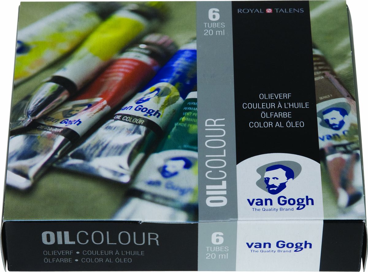 Royal Talens Набор масляных красок Van Gogh Стартовый 6 цветов02821406 Royal Talens Набор масляных красок Van Gogh Стартовый 6 цветов02821406Масляные краски Van Gogh – это современная линейка ярких и насыщенных оттенков с высоким содержанием пигмента. Все краски обладают одинаковой степенью плотности, прекрасно смешиваются между собой, с ними легко работать. Цветовой диапазон включает как укрывистые так и прозрачные краски, что позволяет создать эффект глубины картины. Основные характеристики:Высокое содержание пигментовСветостойкие (гарантия сохранения цвета у большинства оттенков - 100 лет)Яркие, интенсивные оттенкиРавномерная степень блеска и плотности цветов Палитра из 66 цветов