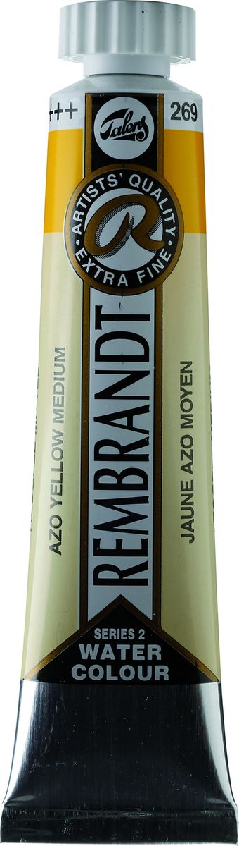 Royal Talens Акварель Rembrandt цвет 269 Желтый средний АЗО 20 мл05042690 Royal Talens Акварель Rembrandt цвет 269 Желтый средний АЗО 20 мл05042690Акварельные краски Rembrandt – это профессиональная акварель, обладающая всеми качествами, которые необходимы современным художникам. Каждый цвет состоит лишь из одного сконцентрированного пигмента и гуммиарабика (аравийской камеди), созданного по уникальной технологии. Краски отличаются высокой степенью светостойкости, прозрачности, обеспечивают отличную цветопередачу. Акварель Rembrandt хорошо ложится на бумагу, позволяя художнику контролировать расход краски с любой сложной фактурой.Уровень Artist.