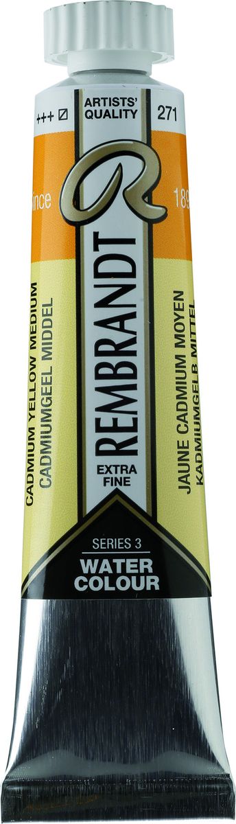 Royal Talens Акварель Rembrandt цвет 271 Кадмий желтый средний 20 мл05042710 Royal Talens Акварель Rembrandt цвет 271 Кадмий желтый средний 20 мл05042710Акварельные краски Rembrandt – это профессиональная акварель, обладающая всеми качествами, которые необходимы современным художникам. Каждый цвет состоит лишь из одного сконцентрированного пигмента и гуммиарабика (аравийской камеди), созданного по уникальной технологии. Краски отличаются высокой степенью светостойкости, прозрачности, обеспечивают отличную цветопередачу. Акварель Rembrandt хорошо ложится на бумагу, позволяя художнику контролировать расход краски с любой сложной фактурой.Уровень Artist.