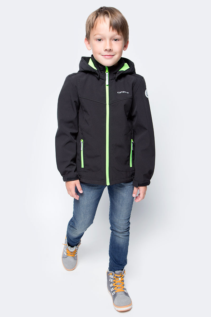Куртка для мальчика Icepeak, цвет: черный. 751809682IVT_982. Размер 128751809682IVT_982 Куртка для мальчика Icepeak, цвет: черный. 751809682IVT_982. Размер 128751809682IVT_982Куртка для мальчика Icepeak выполнена из качественного материала. Модель с длинными рукавами застегивается на застежку-молнию. Изделие дополнено съемным капюшоном и двумя врезными карманами на молниях.