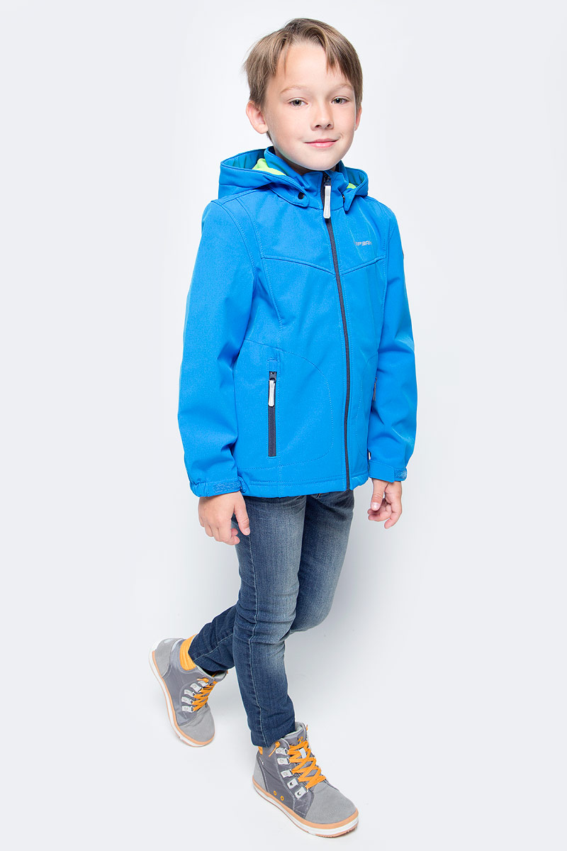 Куртка для мальчика Icepeak, цвет: голубой. 751809682IVT_933. Размер 128751809682IVT_933 Куртка для мальчика Icepeak, цвет: голубой. 751809682IVT_933. Размер 128751809682IVT_933Куртка для мальчика Icepeak выполнена из качественного материала. Модель с длинными рукавами застегивается на застежку-молнию. Изделие дополнено съемным капюшоном и двумя врезными карманами на молниях.
