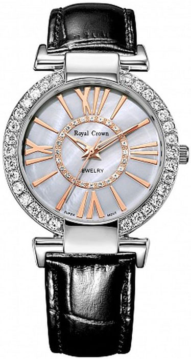 Часы наручные женские Royal Crown, цвет: серебристый. 6116-RDM-1