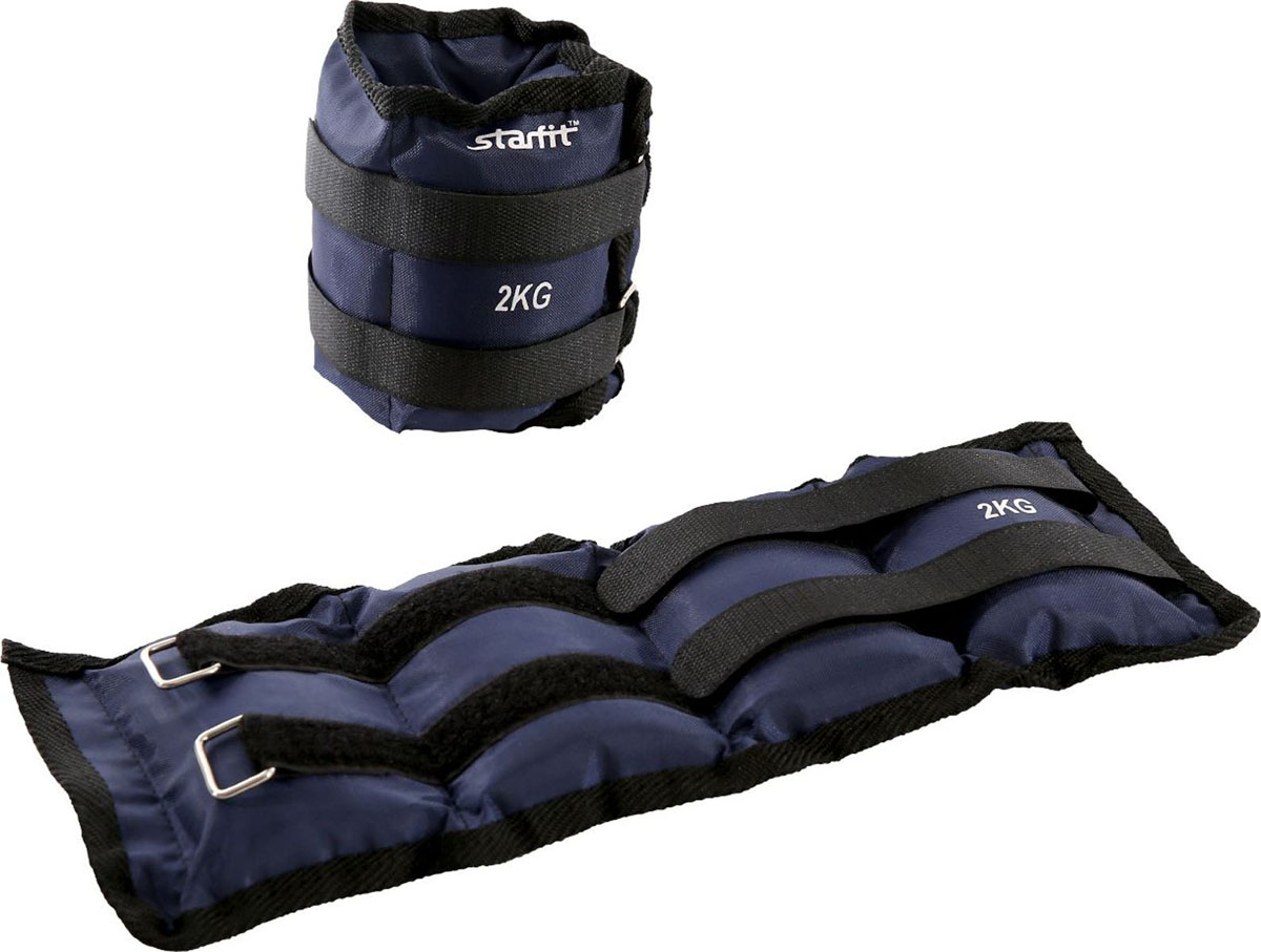 Утяжелители Starfit WT-401, цвет: темно-синий, 2 кг, 2 шт утяжелители для рук starfit wt 101 цвет синий черный 0 75 кг 2 шт