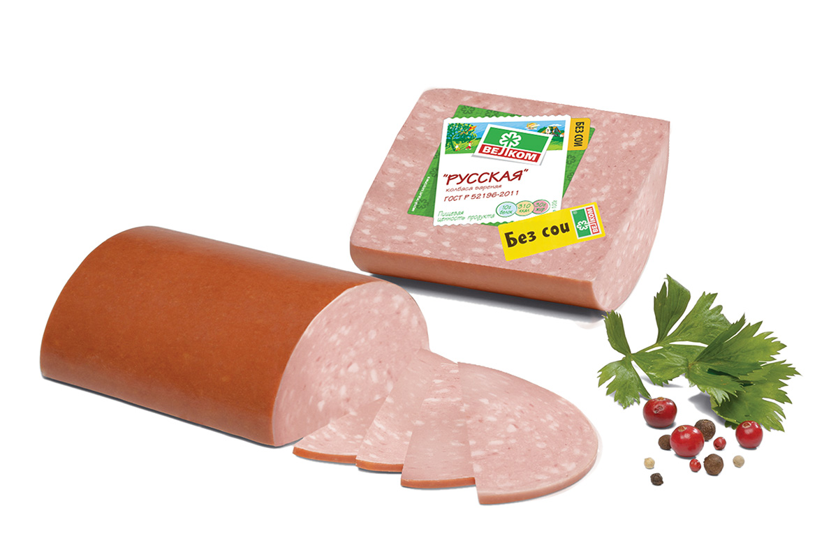Велком Русская колбаса, 500 г71082 Велком Русская колбаса, 500 г71082Колбаса Русская от Велком производится по рецептуре ГОСТ. Охлажденное мясо, особые специи, шпик, строгое соблюдение рецептуры и традиционный вкус – все это залог высочайшего качества колбасы Велком.