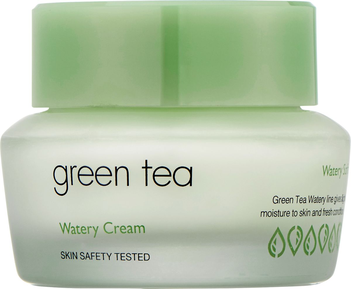 Its Skin Крем для жирной и комбинированной кожи Green Tea watery, 50 мл6018001897 Its Skin Крем для жирной и комбинированной кожи Green Tea watery, 50 мл6018001897Крем для лица содержит экстракт зеленого чая, бамбука, сливы, ириса, огурца, настой кипариса, комплекс фруктовых экстрактов и т.д. Серия Сгееn Теа основана на экстракте зеленого чая, направлена на эффективное увлажнение и сохранение свежести кожи. Придает коже энергию и жизненные силы, обеспечивает сияние, нормализует работу сальных желез, ухаживает за порами. Улучшает текстуру кожи, придавая ей гладкость и мягкость. Крем для лица сохраняет и поддерживает оптимальную увлажненность кожи. Успокаивает и нормализует ее состояние. Обладает бактерицидными, общеукрепляющим свойствами, уменьшает жирность кожи.