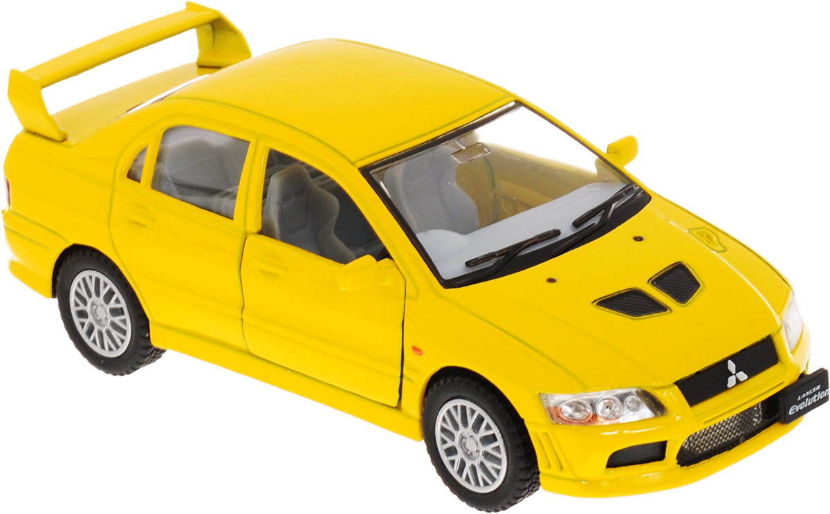 Kinsmart Модель автомобиля Mitsubishi Lancer Evolution VII цвет желтый