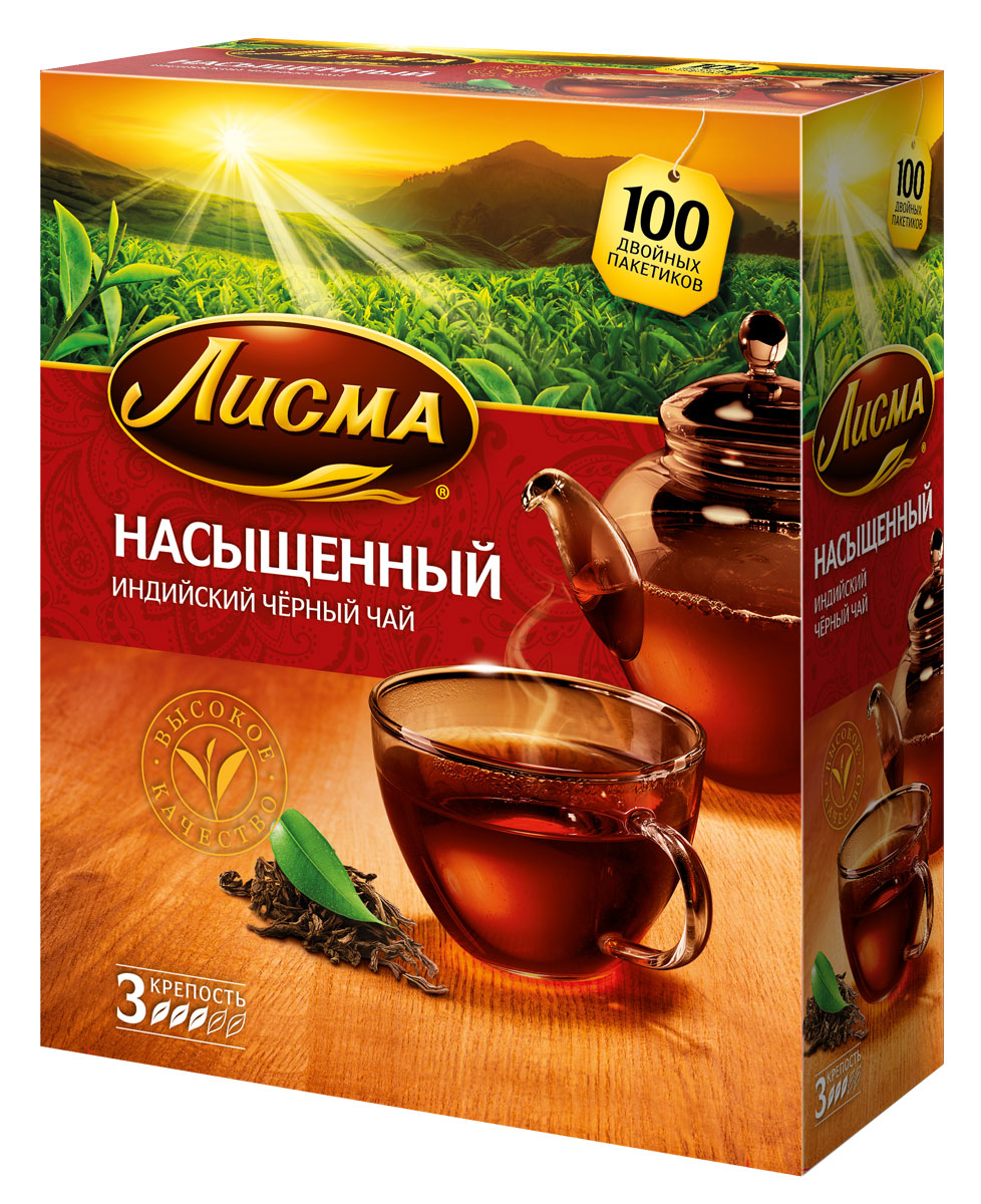 Лисма Насыщенный черный чай в пакетиках, 100 шт202030 Лисма Насыщенный черный чай в пакетиках, 100 шт202030Лисма Насыщенный- индийский черный байховый чай в пакетиках. В коробке содержится 100 пакетиков по 1,8 грамма.Уважаемые клиенты! Обращаем ваше внимание на то, что упаковка может иметь несколько видов дизайна. Поставка осуществляется в зависимости от наличия на складе.