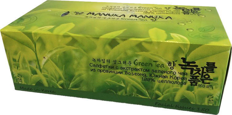 Monalisa Двухслойные салфетки для лица с экстрактом зеленого чая 