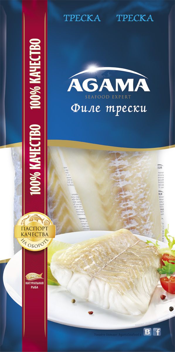 Agama Треска филе без кожи, 400 г70063044 Agama Треска филе без кожи, 400 г70063044Секрет отменного качества трески Agama в знании лучших мест вылова рыбы! Как эксперты, мы выбираем треску именно из Баренцева моря. Поэтому она отличается белым, плотным мясом и потрясающим вкусом.