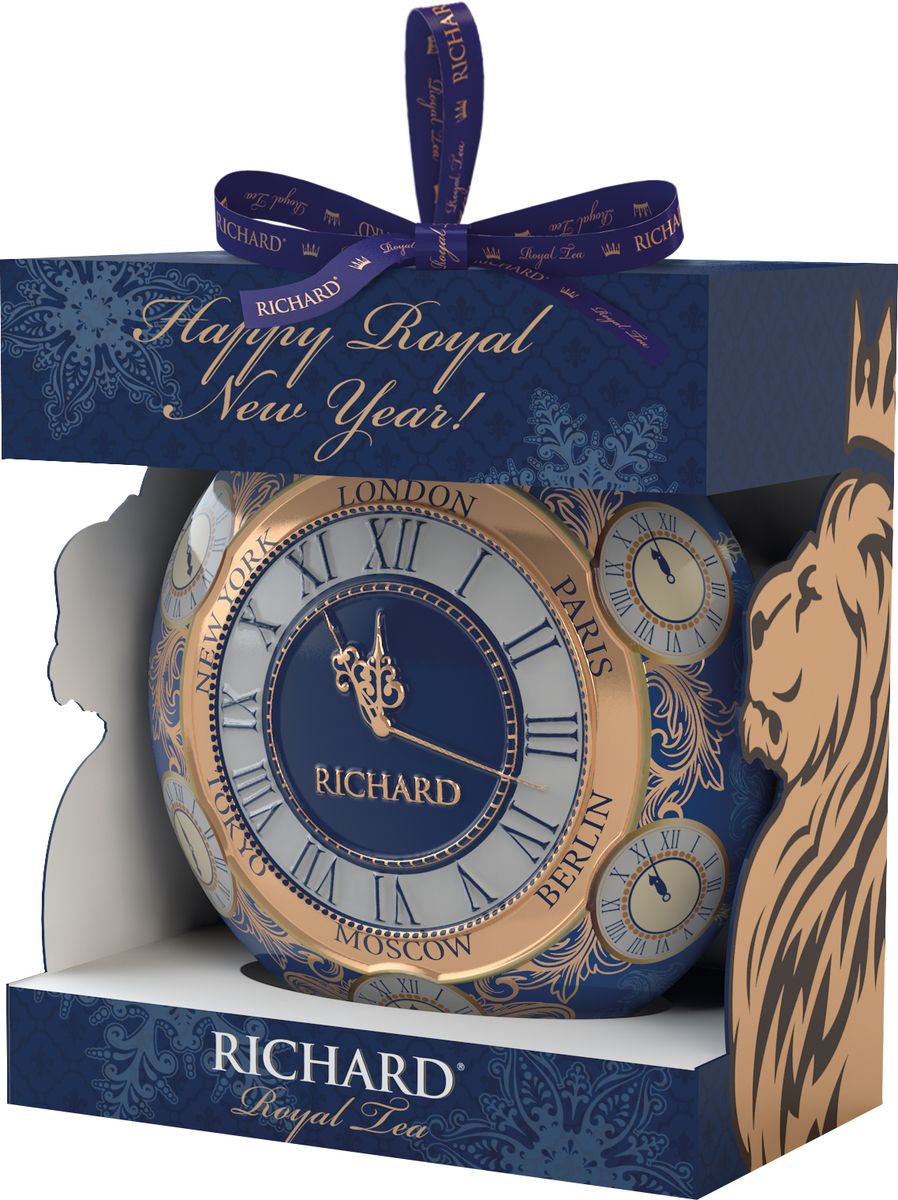 Richard New Year Ball Часы, черный листовой чай, 20 г100359 Richard New Year Ball Часы, черный листовой чай, 20 г100359Цейлонский черный листовой чай в виде карманных часов - прекрасно украсят любую ёлку.