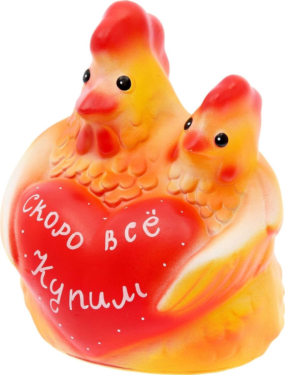 Копилка Петух с курицей, 19 х 18 х 20,5 см1742429 Копилка Петух с курицей, 19 х 18 х 20,5 см1742429Копилка — универсальный вариант подарка любому человеку, ведь каждый из нас мечтает о какой-то дорогостоящей вещи и откладывает или собирается откладывать деньги на её приобретение. Вместительная копилка станет прекрасным хранителем сбережений и украшением интерьера. Она выглядит так ярко и эффектно, что проходя мимо, обязательно захочется забросить пару монет. Копилка является многоразовой, что позволит вам воспользоваться накопленными деньгами в любой момент.