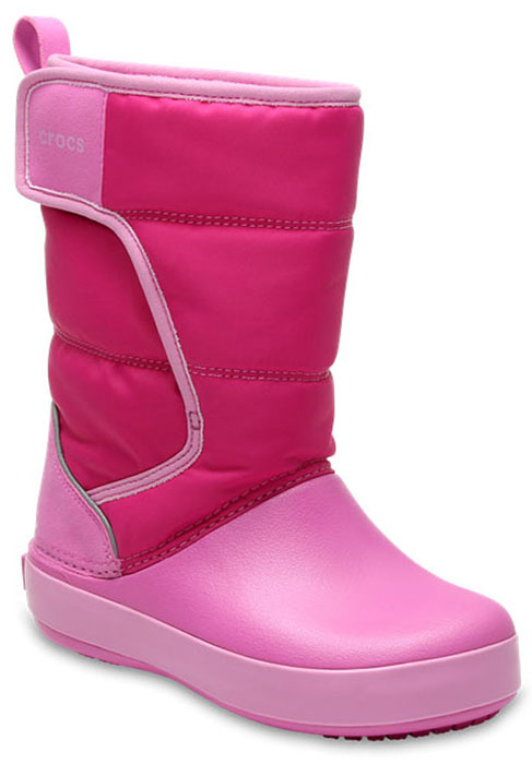 Дутики для девочки Crocs, цвет: розовый. 204660-6LR. Размер C8 (25)