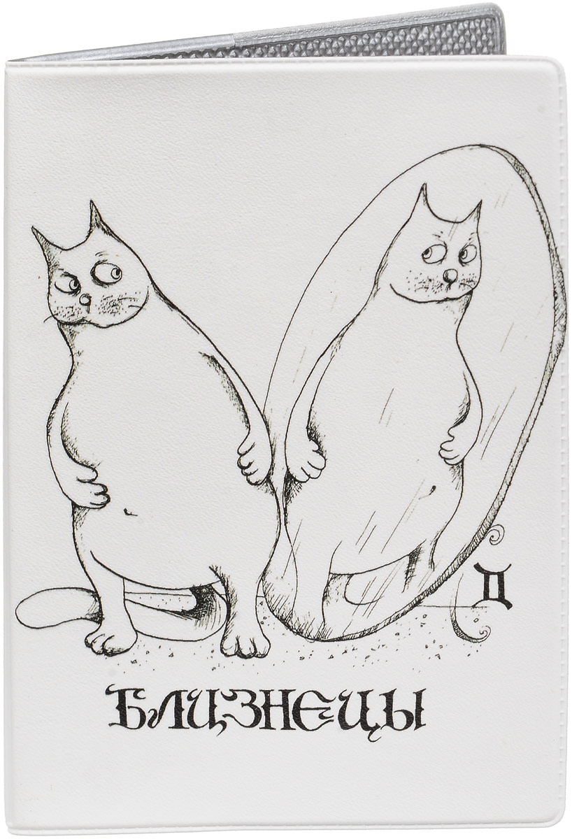 Обложка для паспорта Mitya Veselkov Знак зодиака Близнецы, цвет: черный, белый. OZAM421OZAM421 Обложка для паспорта Mitya Veselkov Знак зодиака Близнецы, цвет: черный, белый. OZAM421OZAM421Обложка для паспорта Mitya Veselkov выполнена из приятного наощупь качестенного винила. Такая обложка не только поможет сохранить внешний вид ваших документов и защитит их от повреждений, но и станет стильным аксессуаром, идеально подходящим вашему образу. Яркая и оригинальная обложка подчеркнет вашу индивидуальность и изысканный вкус. Обложка для паспорта стильного дизайна может быть достойным и оригинальным подарком. Обложка подходит как для российского, так и для заграничного паспорта. Размер: 13,8 x 9,5 см.