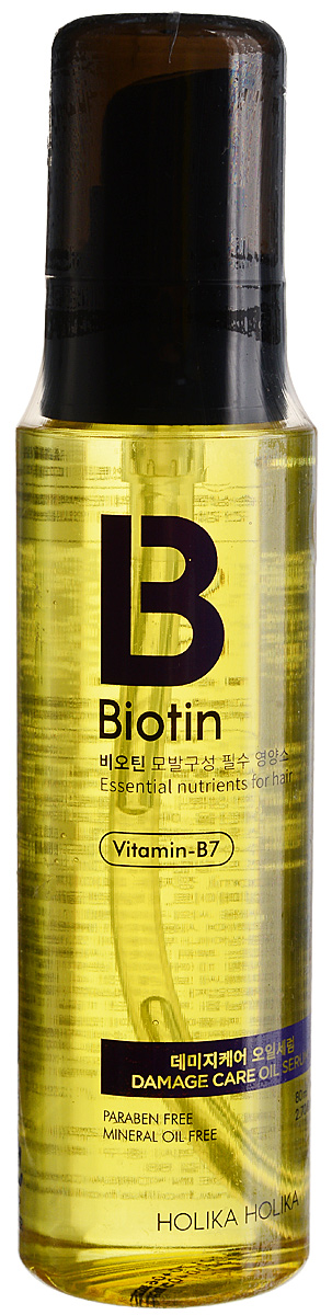 Holika Holika Масляная сыворотка для волос Biotin Damage Care, 80 мл20012692 Holika Holika Масляная сыворотка для волос Biotin Damage Care, 80 мл20012692Средство содержит масло камелии, масло арганы, экстракт жожоба и т.д. Концентрированная формула для глубоко ухода и защиты поврежденных волос. Сбалансированое увлажнение, питание и защита. Сохраняет цвет окрашенных волос, обеспечивает блеск волос и шелковистость. Обладает легко проникающей фомулой, не создает жирной и липкой пленки, надолго придает волосам мягкий цветочный аромат.