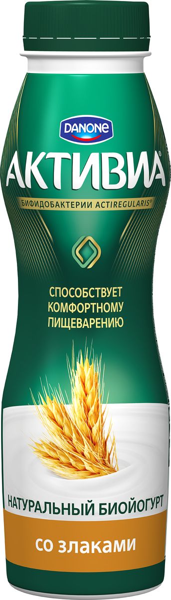 Активиа Биойогурт питьевой Злаки 2,2%, 290 г биойогурт bio баланс злаки 1 5%