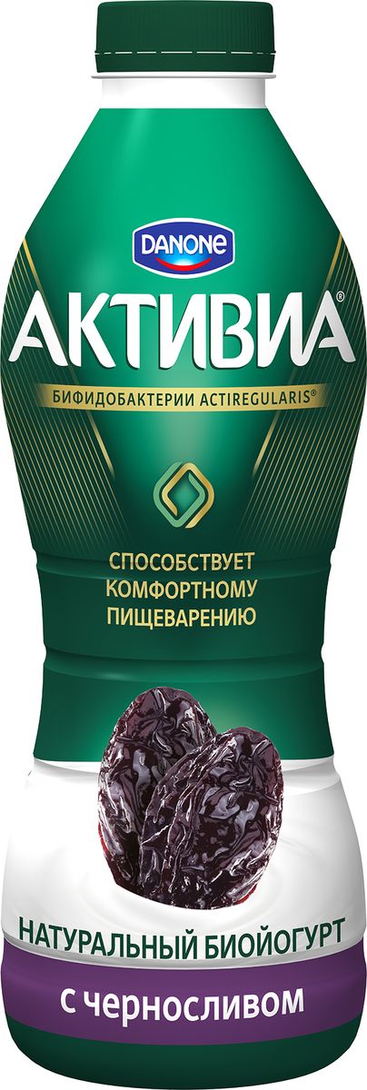Активия Биойогурт питьевой Чернослив 2%, 870 г90022 Активия Биойогурт питьевой Чернослив 2%, 870 г90022Биойогурт, обогащенный бифидобактериями ActiRegularis, с черносливом Активия. С массовой долей жира 2,0%. Содержание молочнокислых микроорганизмов в продукте - не менее 1х107 КОЕ/г.