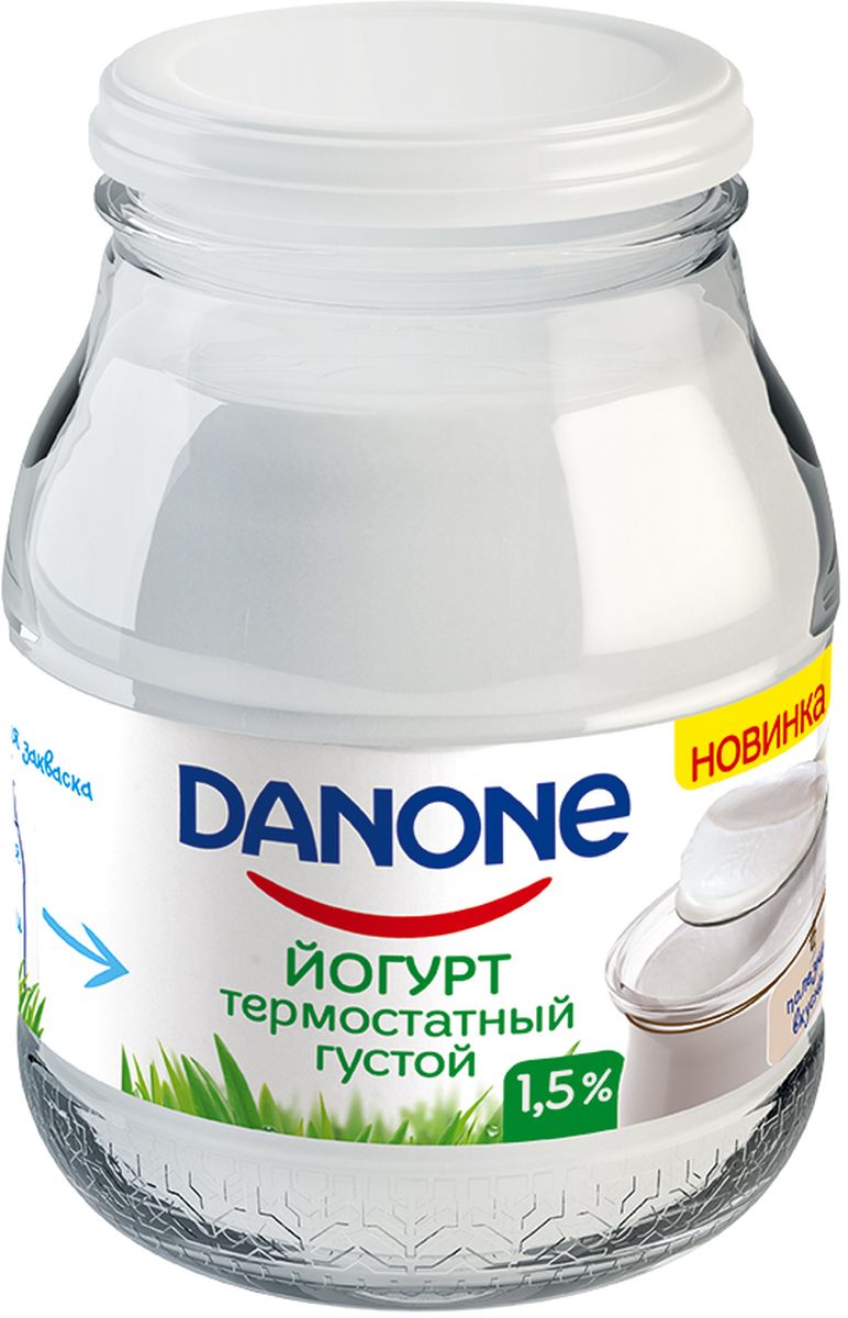 Danone Биойогурт густой термостатный 1,5%, 250 г106836 Danone Биойогурт густой термостатный 1,5%, 250 г106836Йогурт Danone Термостатный жирностью 1,5% изготовлен из обезжиренного и сухого молока с йогуртовой закваской по старинной технологии сквашивания. Его отличают плотная и густая однородная текстура и естественная кислинка.