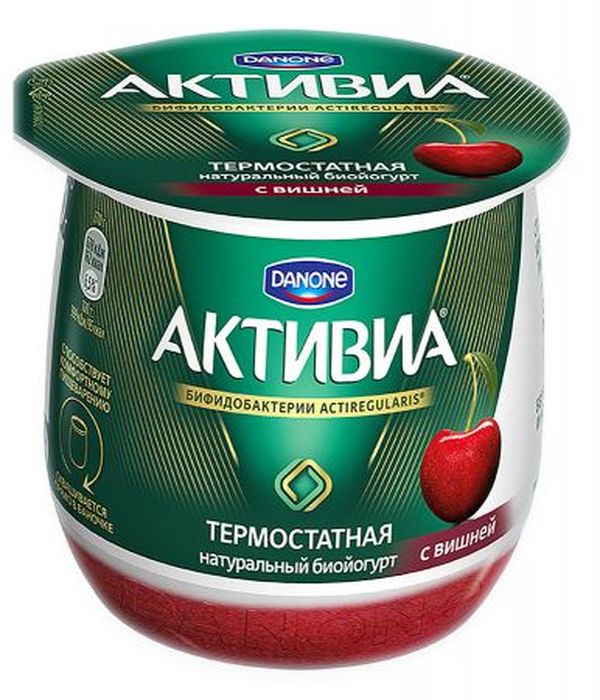 Активия Биойогурт густой термостатный двухслойный Вишня 2,7%, 170 г99530 Активия Биойогурт густой термостатный двухслойный Вишня 2,7%, 170 г99530Термостатный йогурт с аппетитной спелой вишней отличается нежной консистенцией и натуральным вкусом. Специальная технология приготовления позволяет производить вкусный, свежий и полезный йогурт.