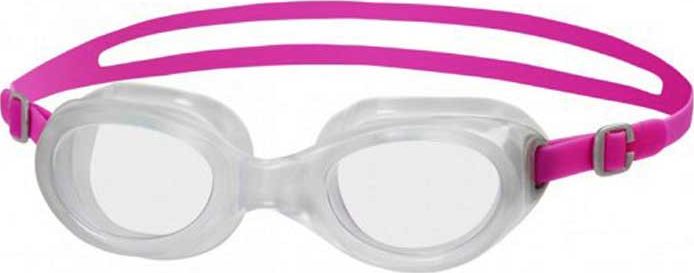 Очки для плавания Speedo Futura Classic Female, цвет: розовый, прозрачный8-10899B564 Очки для плавания Speedo Futura Classic Female, цвет: розовый, прозрачный8-10899B564Очки для плавания Speedo Futura Classic будут незаменимы во время плавания в бассейне и открытой воде. Линзы изготовлены из прочного пластика, а внутренняя поверхность имеет покрытие AntiFog, препятствующее запотеванию линз и обеспечивающее круговой обзор и отличную видимость. Точное исполнение линз гарантирует отсутствие искажений. Очки имеют защиту от ультрафиолетового излучения. Плотное прилегание очков и комфорт обеспечиваются силиконовыми наглазниками. Силиконовый ремешок можно регулировать по размеру.