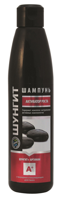Шампунь- Активатор Природная аптека Шунгит роста волос Шунгит+Аргинин, 330 мл210431 Шампунь- Активатор Природная аптека Шунгит роста волос Шунгит+Аргинин, 330 мл210431Интенсивная формула шампуня для ухода за слабыми, тонкими и редкими волосами. Содержит комплекс натуральных активных компонентов, обладающих природным стимулирующим действием. Карельский шунгит оказывает активное антиоксидантное действие, защищает клетки кожи и волос от разрушительного действия свободных радикалов. Аргинин улучшает поступление кислорода к волосяным луковицам, тем самым способствуя их усиленному питанию и росту здоровых волос. Кофеин оказывает стимулирующее действие, улучшает микроциркуляцию крови, укрепляет ослабленные волосяные фолликулы. Не содержит парабенов, минеральных масел, синтетических красителей.